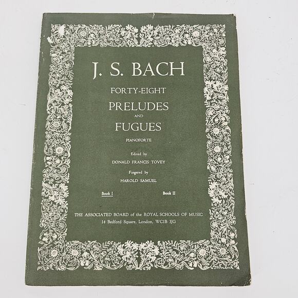RARE J.S. BACH FORTY-EIGHT PRELUDES & FUGUES PIANO SHEET MUSIC BOOK 1 TOVEY - Picture 1 of 10